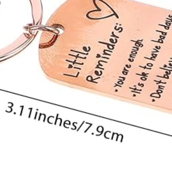 Affirmation 'You are Enough" Mental Health Silver Keychain Bag Charm - Picture 4 of 4